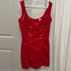 Red Latex mini dress